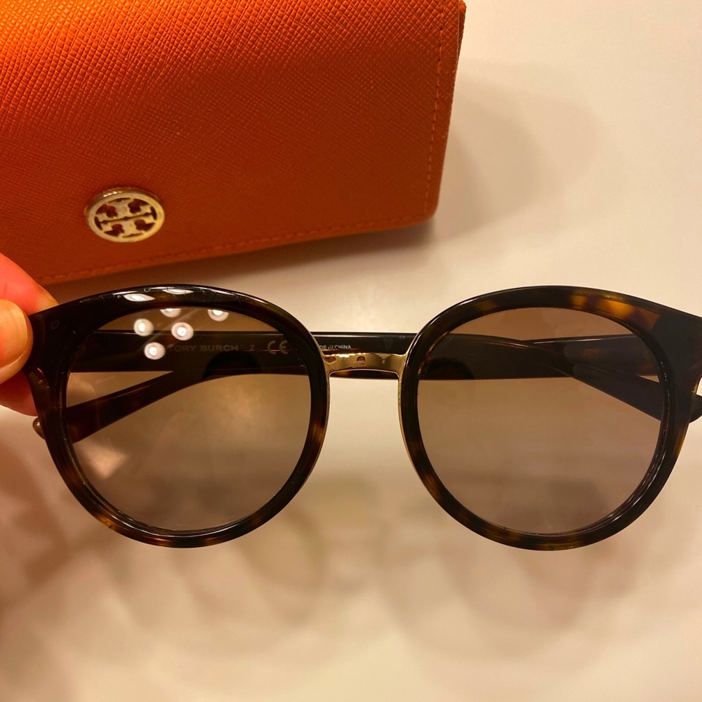 Tory Burch Brown Sunglasses with Gold Details